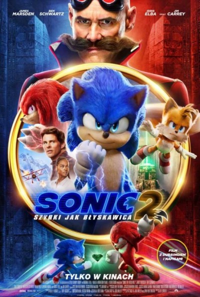 Plakat: Sonic 2. Szybki jak błyskawica
