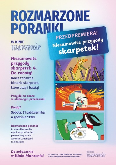 Plakat: ROZMARZONE PORANKI - NIESAMOWITE PRZYGODY SKARPETEK 4. DO ROBOTY!