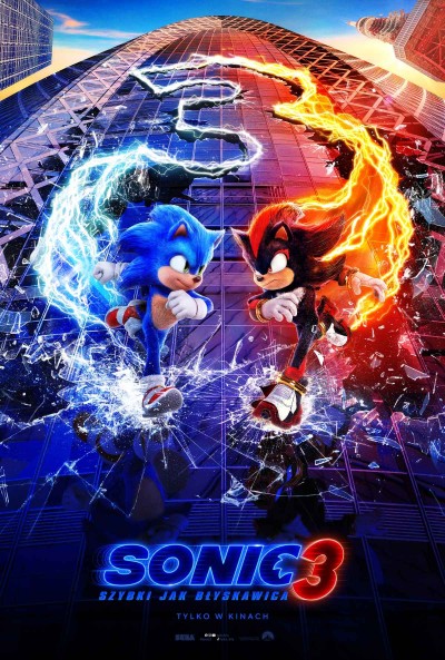 Plakat: Sonic 3: Szybki jak błyskawica